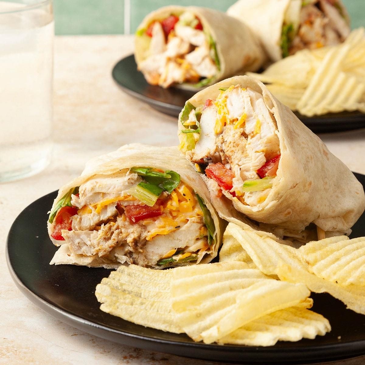 Fresh wrap sandwich on a plate